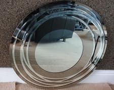 Image of BHS Contemporary Modern Round Wall Mirror Smoked Glass Swirl Bronze BNIB 60cm
