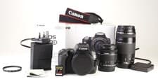 Image of Canon EOS 250D DSLR & 18-55mm & 75-300 Dual Kit Refurbished +12Month Guarantee.
