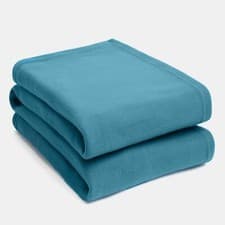 Image of OHS Warm Soft Plain Fleece Throw Over Large Decorative Sofa Bed Blanket