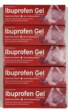 Image of 5 X Iboprofen Gel 50g-Fast Pain&Swelling Relief-Back-Muscular-Rheumatic Injuries