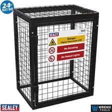 Image of Sealey Gas Cylinder Safety Cage 2 x 19kg Secure Storage Lockable - GCSC219