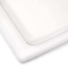 Image of Clair de Lune Cot Fitted Sheet 2 Pack 100% Cotton White Jersey Sheets 60 x 120cm