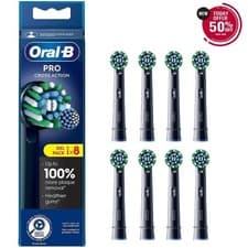 Image of New Oral B Pro Cross Action Toothbrush Heads X-Shape Bristles Black - Pack of 8