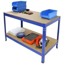 Image of Workbench DIY Station Garage Boltless Heavy Duty Metal Tool Bench 100cm / Blue