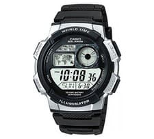 Image of Casio AE-1000W-1A2VEF Silver Black Resin Strap 10 Year Battery Men's Boys Watch