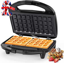 Image of Waffle Maker, 2 Slice Non-Stick Waffle Iron, Belgian Waffle Machine with Indicat