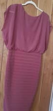Image of Mint Velvet Dress Size 16 Dusty Pink NEW WITH TAGS Full Zip Back Detail Midi