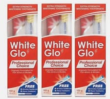 Image of WHITE GLO Extra Strength Whitening Toothpaste Professional Choice-Pack of 3