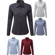 Image of Ladies Women Premier Maxton Check Long Sleeve Shirt