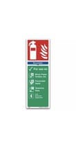 Image of Dry Powder Fire Extinguisher Instruction Sign, 300x100mm, Plastic - Fire Safety
