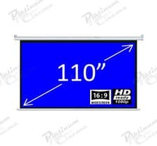 Image of 110" Electric Motorised HD Projection Screen Aspect Ratio 16:9 Matte Grey