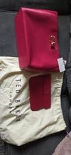 Image of Large Leather Ted Baker Bow Shopper Bag Deep Pink