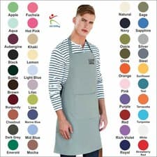 Image of Personalised Embroidered Premier Pocket Apron Workwear Restaurant Kitchen Bib
