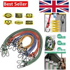 Image of Heavy Duty Bungee Cords 12 Pack - Assorted Sizes & Colors for Outdoor Use