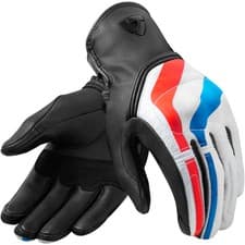Image of Rev'it Redhill Leather Perforated Motorcycle Motorbike Gloves - Red / Blue