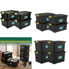 Image of 4x Plastic Storage Boxes Home Office Heavy Duty Clip Lock Lid Box Indoor Outdoor