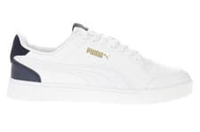 Image of Puma Shuffle Mens Trainers Classic Retro Puma Court Trainers Sneakers White