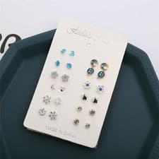 Image of 925 Sterling Silver 7 Pair Days of The Week Stud Earring Set