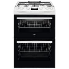 Image of AEG CGX6130ACW 60cm Gas Cooker Double Oven White 4 Burner RRP £799.99