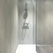 Image of White Lava Matt 1m x 2.4m PVC Shower Wall Panel 1000mm Wide Bathroom Cladding
