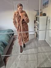 Image of Misguided longline borg teddy faux fur coat brown size 10brand new with tags,...