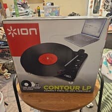 Image of Ion Contour Lp Compact Vinyl To MP3 Turntable Music In Original Box Unused