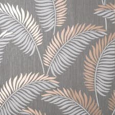 Image of Fine Decor Cascade Leaf Grey Gold Wallpaper FD42839 - Textured Vinyl Metallic