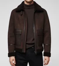 Image of Custom Size Men’s Brown Aviator Jacket Shearling B3 Flight Bomber Leather Jacket