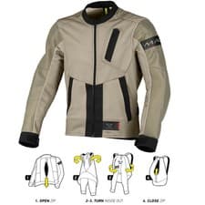 Image of Macna Torido Motorbike Motorcycle Textile Jacket - Black / Taupe