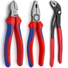 Image of Knipex 00 20 09 V01 3 Piece Plier Set Snips, Combination, Slip Joint Pliers