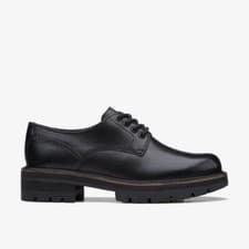 Image of BNIB Clarks Ladies ORIANNA DERBY Black Leather Shoes Size UK 3 D EU 35.5