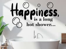 Image of Happiness Wall Stickers Bubbles Art Bathroom Home Decor Decals Quote Words DIY