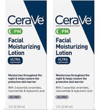 Image of 2x CeraVe Facial Moisturizing Lotion PM with Hyaluronic Acid & Ceramides 89ml