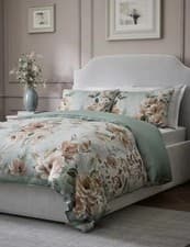 Image of RRP£79 NEW Cotton Sateen Emilie Enchanted Bedding Set size Superking Green mix