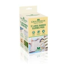 Image of Large Bamboo Clothes Pegs - Pack of 72 For Washing Lines & Photo Hanging