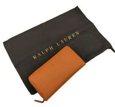 Image of New Polo Ralph Lauren Handcrafted Leather Clutch Zip-Around Wallet RRP £499