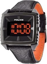 Image of Police Men's Quartz Watch with White Dial Digital Display Leather PL,13890JPBU /