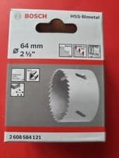 Image of Bosch Holesaw HSS Bi-Metal Cutter Bit for Wood/Plastic ETC Hole Saw 64MM