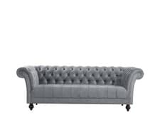 Image of Chester 3-Seater Sofa Fabric Midnight Blue & Grey
