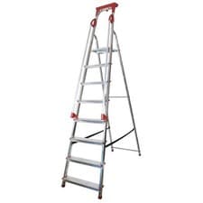 Image of Abbey Aluminium Safety Platform Step Ladders With Handrail & Tool Tray 3-8 Tread