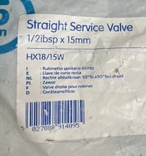 Image of Wavin Hep2O 15mm x 1/2in Push-Fit Service Valve Plastic HX18/15 - Pack Of 2