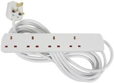 Image of Mercury 430.005UK 4 Gang Extension Lead, 5.0m White, 13A UK Plug