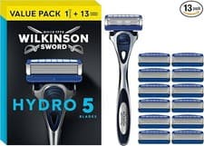 Image of Wilkinson Sword Hydro 5 Razor Super Value Pack - Razor + 13 Blades - Brand New