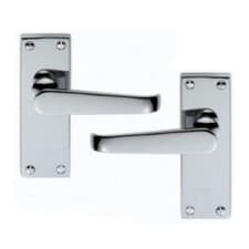 Image of 5 Sets /Pair Brushed Satin Chrome Victorian Straight Lever Latch Door Handle NEW