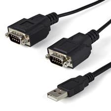 Image of StarTech 6ft (1.8m) 2-Port FTDI USB to Serial RS232 Adapter Cable with COM Re...