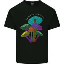 Image of Freedom Is a State of Mind Magic Mushrooms Mens Cotton T-Shirt Tee Top