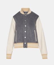 Image of Steve Madden Womens Mixed-Media Rooney Bomber Jacket Heather Grey, 2 / S