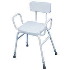 Image of Perching Stool with Arms - 790 945mm Height Padded Easy Clean Seat and Backrest