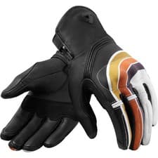 Image of Rev'it Redhill Leather Perforated Motorcycle Motorbike Gloves - Yellow / Orange