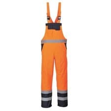 Image of Portwest S488 Hi Vis Bib and Brace Contrast Breathable Hi Visibility Dungaree